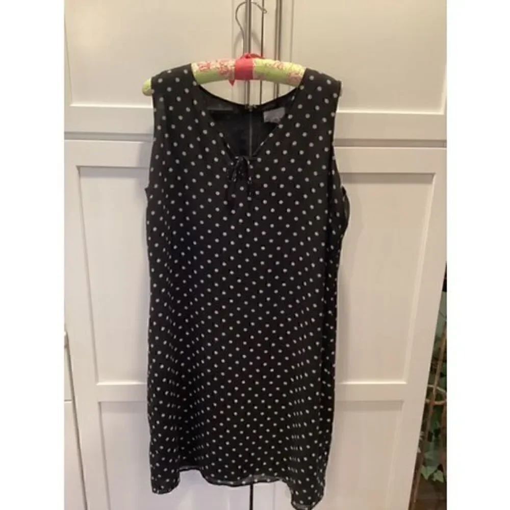 Old Navy Collection Womens Polka Dot Dress Sz 18 Black Lined